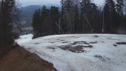 Prostřední část sjezdovky a snowpark
