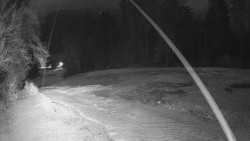 Prostřední část sjezdovky a snowpark