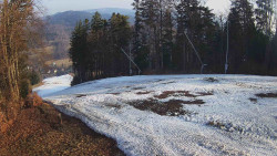 Prostřední část sjezdovky a snowpark