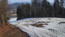 Prostřední část sjezdovky a snowpark