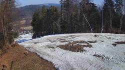 Prostřední část sjezdovky a snowpark