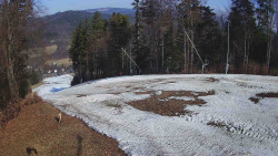 Prostřední část sjezdovky a snowpark