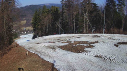 Prostřední část sjezdovky a snowpark