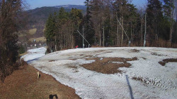 Prostřední část sjezdovky a snowpark