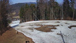 Prostřední část sjezdovky a snowpark