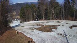 Prostřední část sjezdovky a snowpark