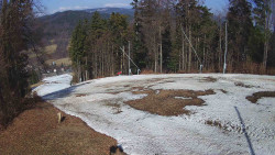 Prostřední část sjezdovky a snowpark