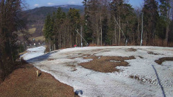 Prostřední část sjezdovky a snowpark