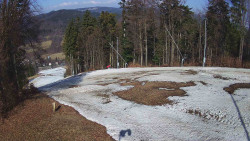 Prostřední část sjezdovky a snowpark