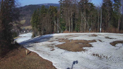 Prostřední část sjezdovky a snowpark