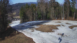 Prostřední část sjezdovky a snowpark