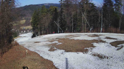 Prostřední část sjezdovky a snowpark