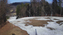 Prostřední část sjezdovky a snowpark