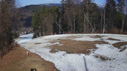 Prostřední část sjezdovky a snowpark