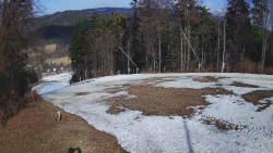 Prostřední část sjezdovky a snowpark