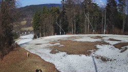 Prostřední část sjezdovky a snowpark