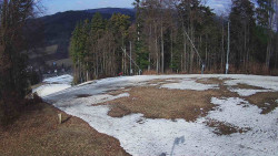 Prostřední část sjezdovky a snowpark