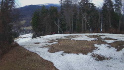 Prostřední část sjezdovky a snowpark