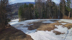 Prostřední část sjezdovky a snowpark