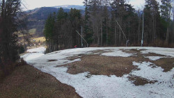 Prostřední část sjezdovky a snowpark