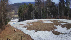 Prostřední část sjezdovky a snowpark
