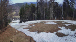 Prostřední část sjezdovky a snowpark