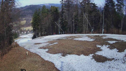 Prostřední část sjezdovky a snowpark