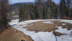 Prostřední část sjezdovky a snowpark