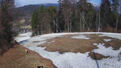 Prostřední část sjezdovky a snowpark