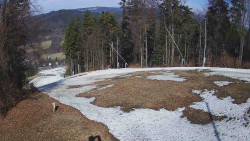 Prostřední část sjezdovky a snowpark