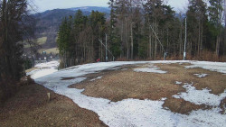 Prostřední část sjezdovky a snowpark