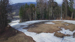 Prostřední část sjezdovky a snowpark