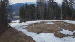 Prostřední část sjezdovky a snowpark