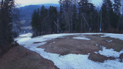 Prostřední část sjezdovky a snowpark