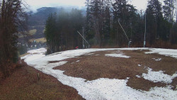 Prostřední část sjezdovky a snowpark