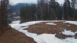 Prostřední část sjezdovky a snowpark