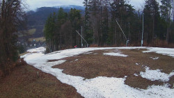 Prostřední část sjezdovky a snowpark