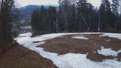 Prostřední část sjezdovky a snowpark