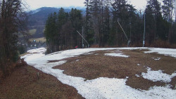 Prostřední část sjezdovky a snowpark