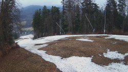 Prostřední část sjezdovky a snowpark