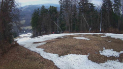 Prostřední část sjezdovky a snowpark