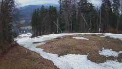 Prostřední část sjezdovky a snowpark