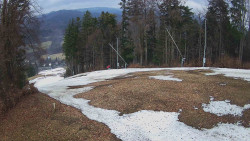 Prostřední část sjezdovky a snowpark
