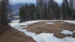 Prostřední část sjezdovky a snowpark