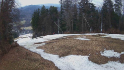 Prostřední část sjezdovky a snowpark