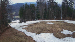 Prostřední část sjezdovky a snowpark