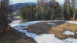 Prostřední část sjezdovky a snowpark