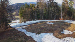 Prostřední část sjezdovky a snowpark