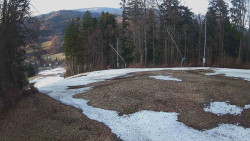Prostřední část sjezdovky a snowpark