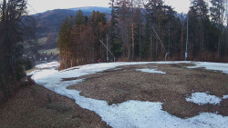 Prostřední část sjezdovky a snowpark